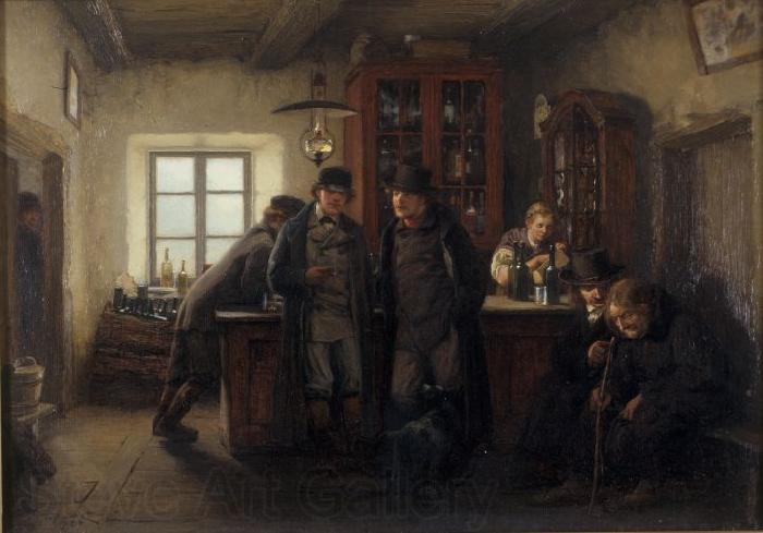 HOFFMANN, Hans Farmers in a Barrelhouse Norge oil painting art